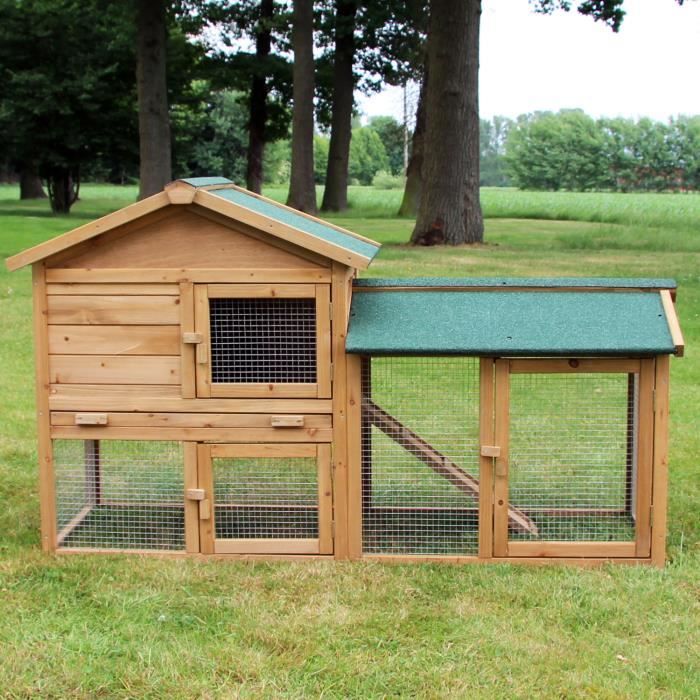 Cage Clapier enclos extérieur pour lapins. Modèle 043 étable du roi - bois  de pin