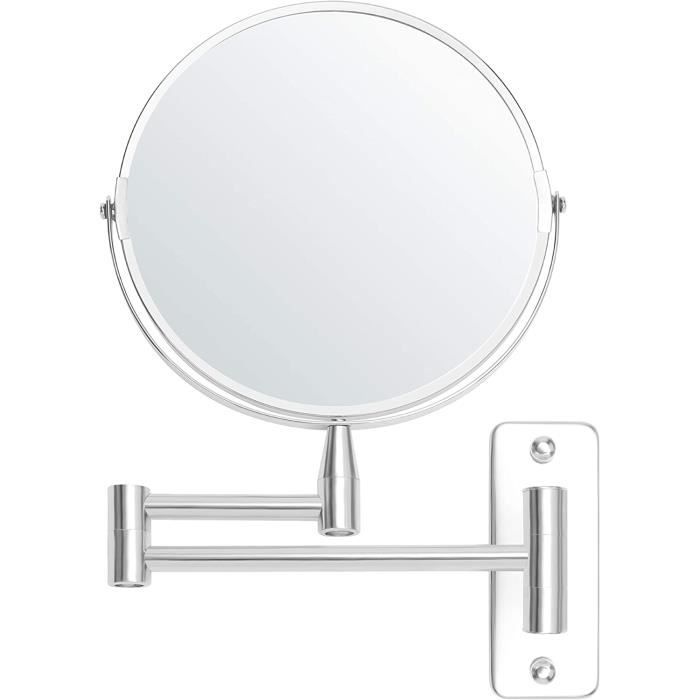 Miroir Grossissant 20cm Diamètre Pivotant à 360 Degrés Grossissement