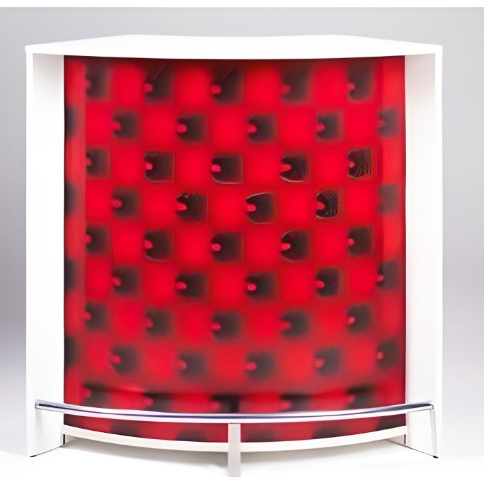 meuble bar comptoir cuisine blanc 107 cm - capitons rouges 922 - l 106.9 x l 53.3 x h 104.8 cm