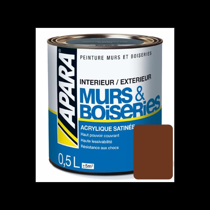 Laque acrylique satinée pour murs et boiseries 0,5 litre Chocolat - Achat /  Vente peinture - vernis Laque acrylique satinée pour - Cdiscount