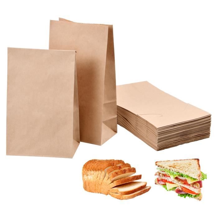70 g/m² Sac en papier Sachets en papier avec sol Calendrier de lAvent à pain sandwichs emballer bonbons à biscuits Noix 25 petits sacs papier avec papier torsadé Poignée Blanc 20x24x8cm 