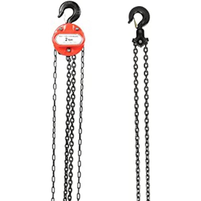 Treuil Manuel 1 Tonne - Palan à Chaîne Et Cliquet - Hauteur De Levage 3 M - Idéal Atelier, Chantier