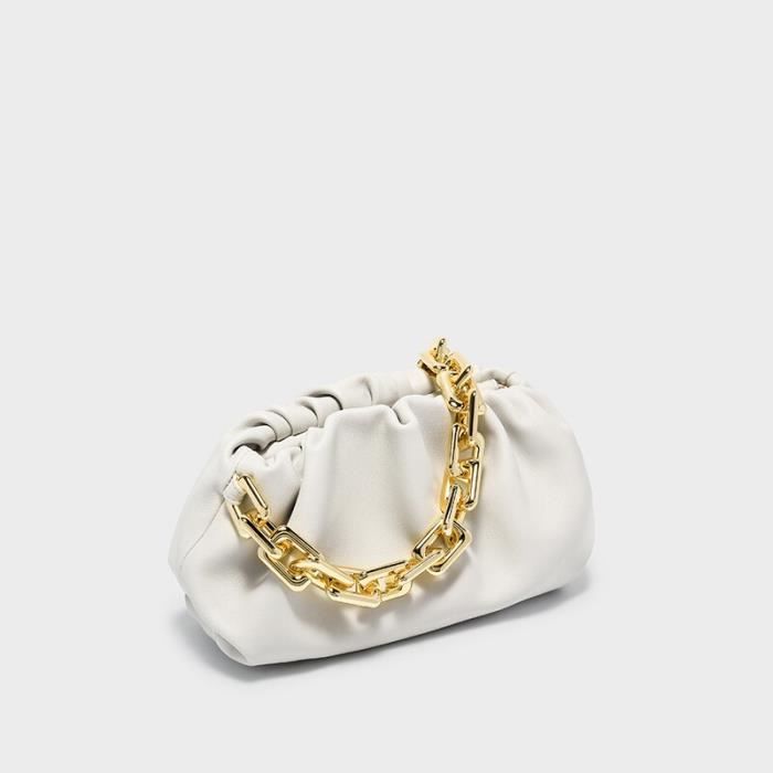 Sac main Marque de luxe femmes nuage sac or cha ne 100 cuir