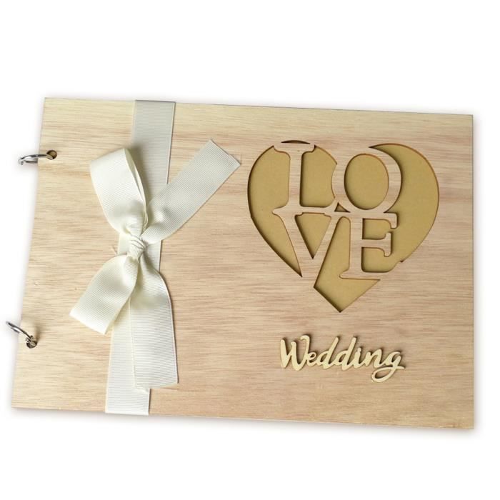 Livre D Or Mariage Bois Champetre Coeur Mr Mrs Love