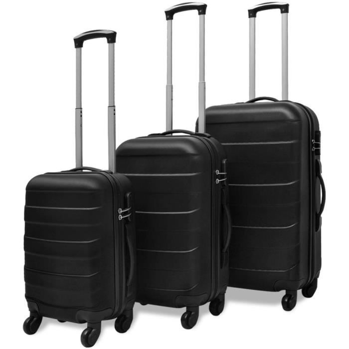 Ensemble Valise rigide de trois pièces noir Market® 814557
