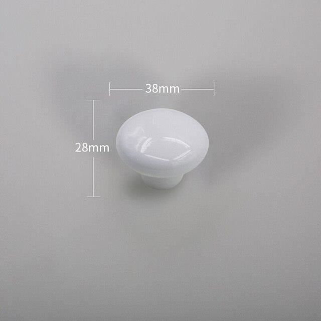 Lot De 8 Poignées De Porte Rondes En Céramique Blanche - Boutons Meubles Chambre Enfant