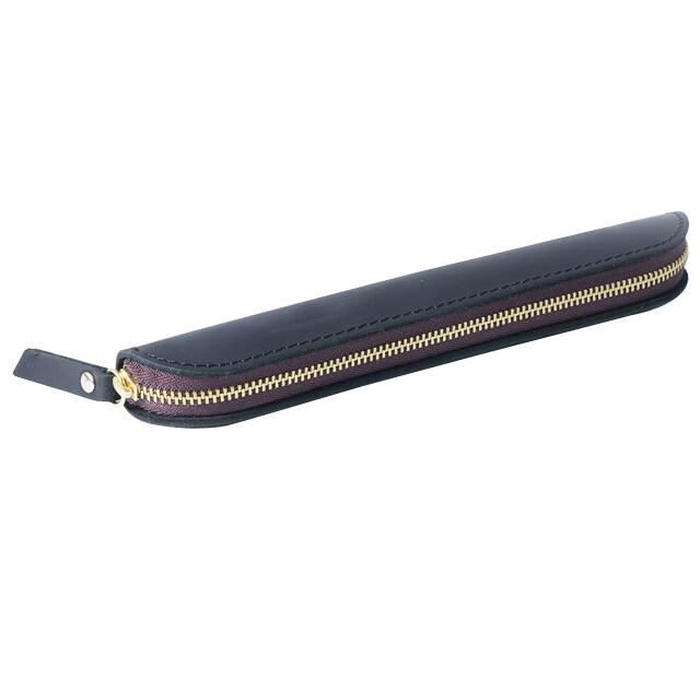 Étui De Stylo En Cuir Véritable - Marque Hans Kniebes (Allemagne) - Fermeture éclair - Noir - Neuf Avec étiquette