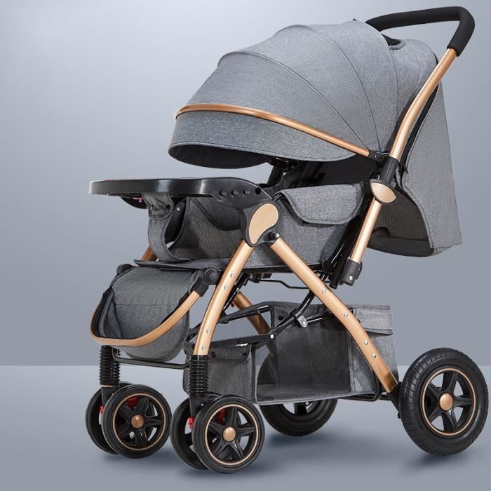 Poussette bebe citadine Pliante Haute bidirectionnelle legere S asseoir inclinable Quatre Roues Cadeaux Enjoy Or Gris Cdiscount Puericulture Eveil bebe