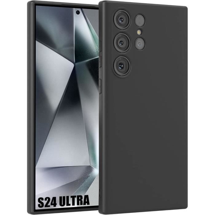 Coque pour Samsung Galaxy S24 Ultra - Protection Silicone Liquide Mat Antichoc Slim - Noir