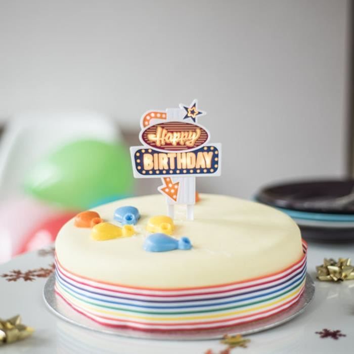 CAKE TOPPER HAPPY BIRTHDAY LUMINEUX
