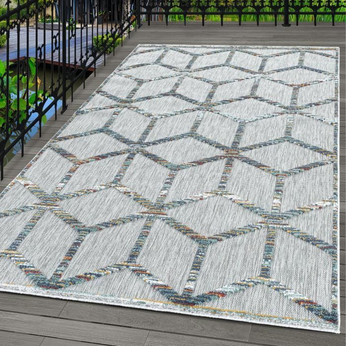 Tapis Extérieur Moderne - 240x340 Cm | Ivoire | Polypropylène | Résistant Aux Intempéries