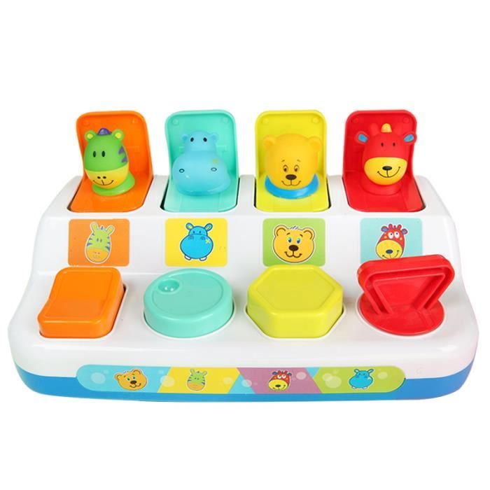 Jouet Montessori Pop-Up Animaux Pour Bébé 1 An - Musique Et Motricité Fine - Cadeau Anniversaire Noël