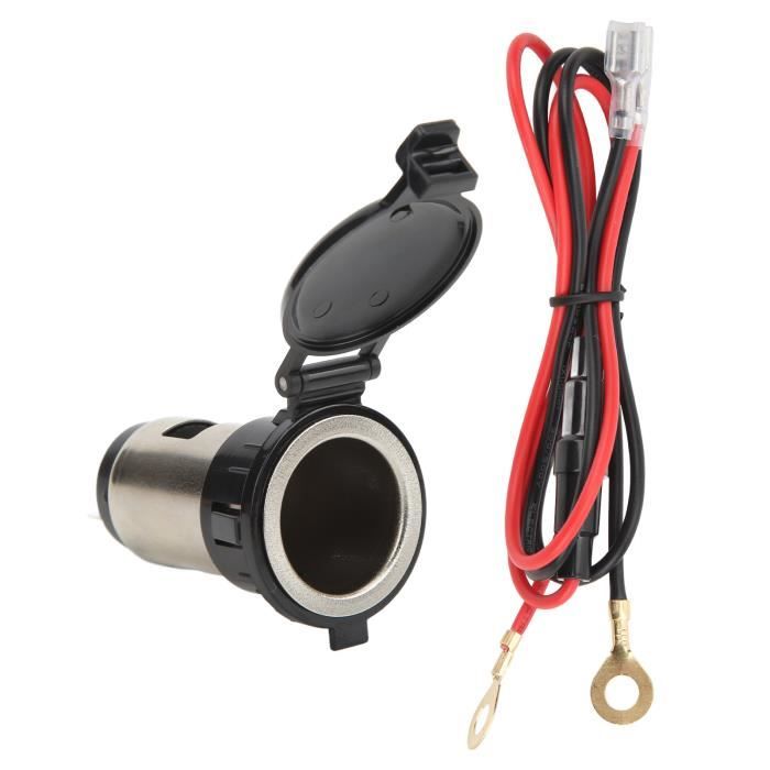 Prise Allume-cigare étanche Avec Fusible 10A Et Câble 1m - 12V/24V, Pour Voiture, Bateau, Camping-car - Installation Facile Sur Panneau