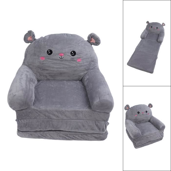 Canapé Pliant Enfant 2-en-1 Avec Oreiller Étoile - Convertible En Lit - Poche De Rangement - Rose - Pour Fille