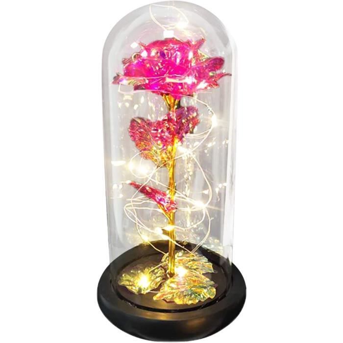 Miofula Cadeau Anniversaire Femme Rose Fleur Eternelle Sous Dôme Ange