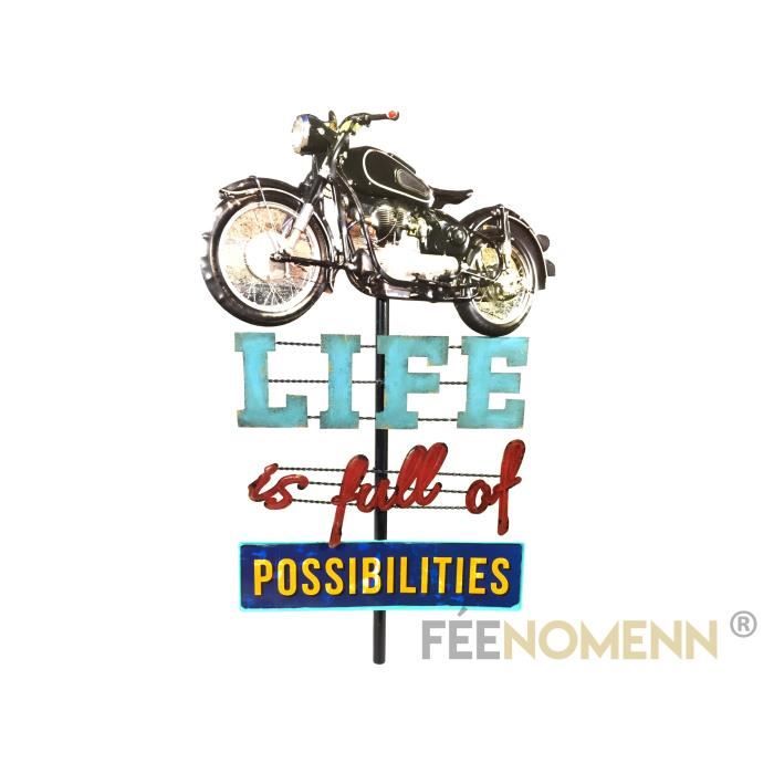 Deco Murale Vintage En Metal Panneau Moto Harley Life 78x48cm Cdiscount Maison