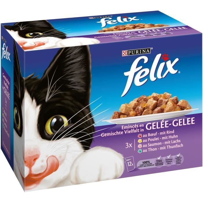 Comparer les prix de Emincés en gelée pour chat 12x100g FELIX