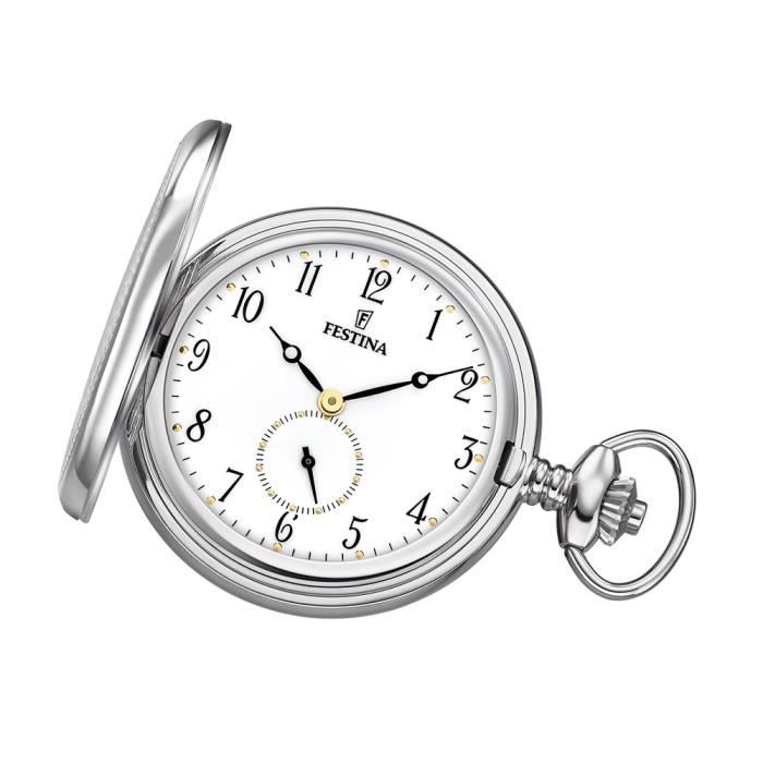 Festina Montre de poche Homme analogique Quartz Acier inoxydable