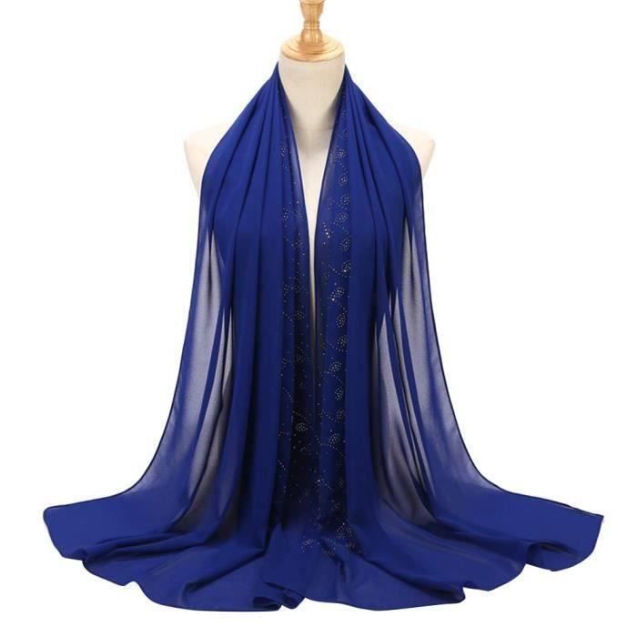 Foulard Polyester Noir Écharpe Châle Femme En Mousseline Noire - 200x85cm - Polyvalente Pour Mariage, Soirée, Accessoire Élégant étole Mariage