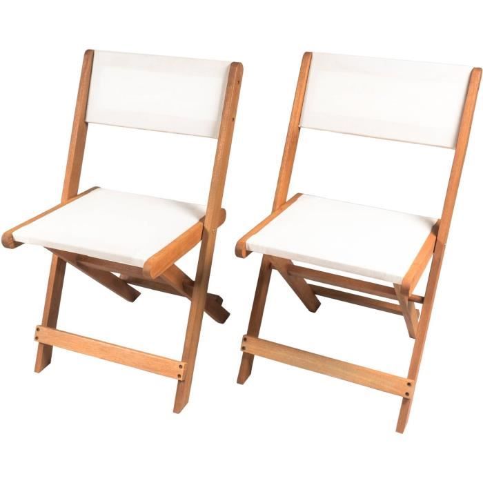 Chaise pliante en bois exotique - HABITAT ET JARDIN - Seoul - Pliant - Robuste - Moderne
