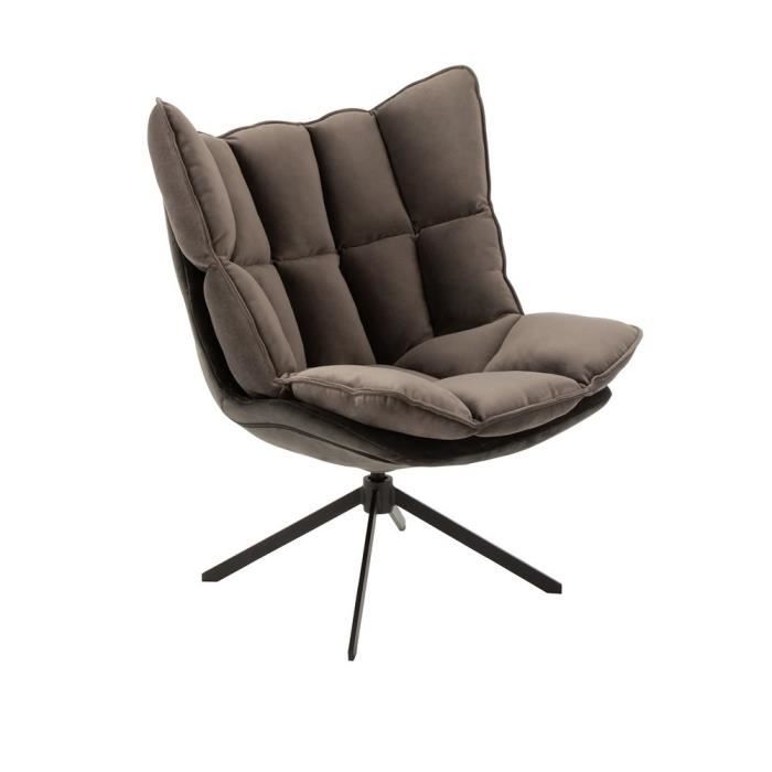 fauteuil relax pivotant pietra tissu gris foncé métallisé gris bois inside75