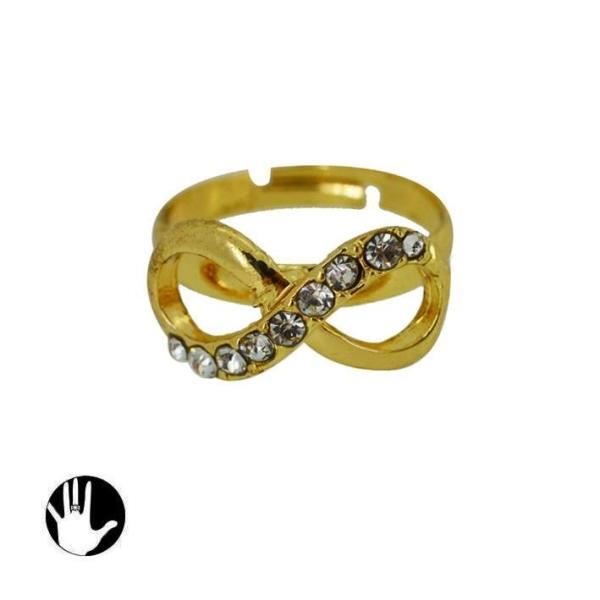 Magnifique bague métal argenté pierre orange et strass taille 62 - Montres & Bijoux