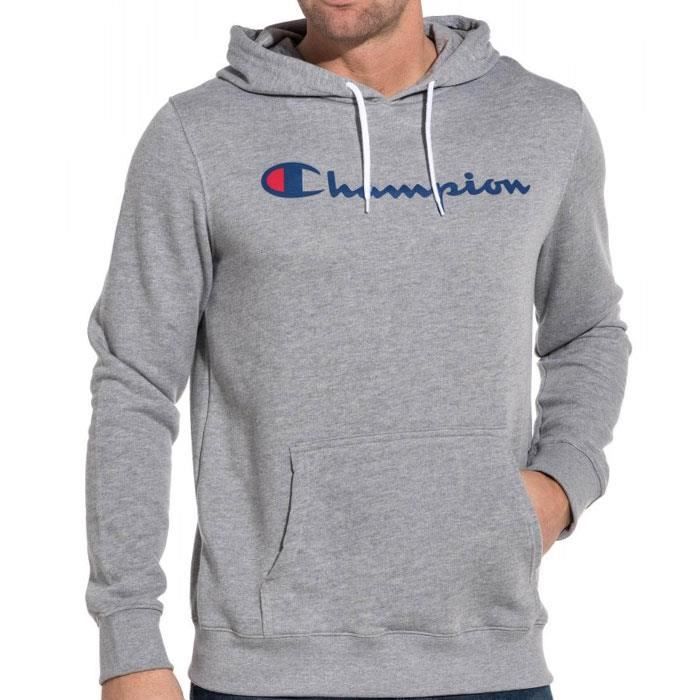 hoodie champion homme gris
