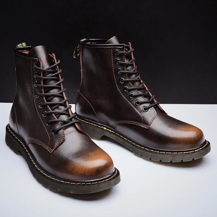 Bottine-boots homme résistantes à l'usure - BLKG-XZ3076 - Marron