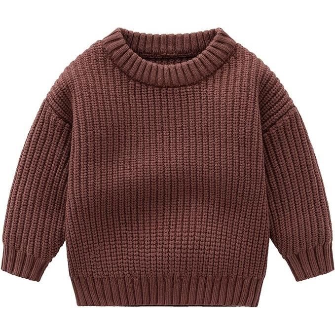 Pull Bebe Nouveau Ne Tenues Garcon Fille Tricot en Bas Age Pull Ample Manches Longues Laine a Tricoter Enfant Sweatshirt Brun Cdiscount Pret a Porter