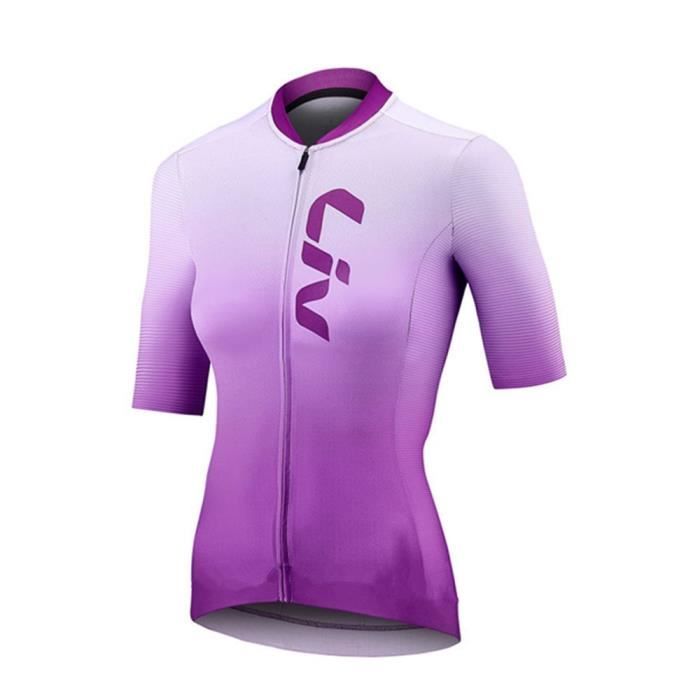 Maillot De Cyclisme Femme Lo.gas - Respirant, Manches Courtes, 3 Poches Arrière - Pour Vélo Et Sport