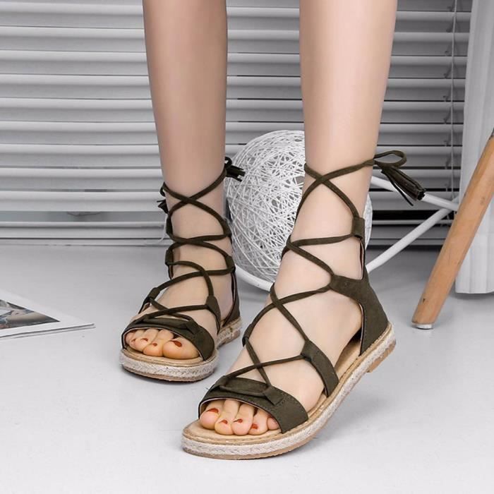 chaussure plate ouverte femme