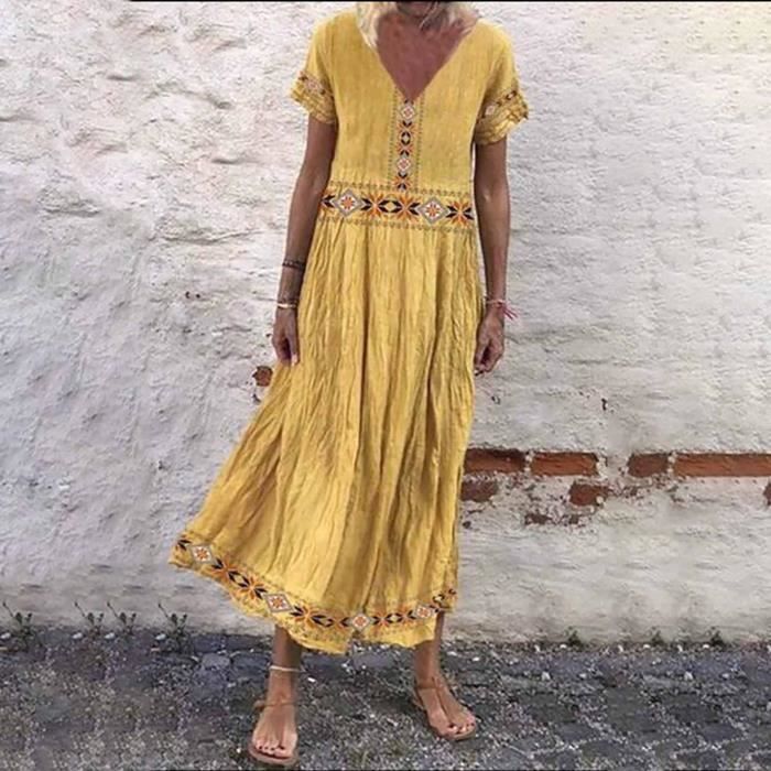 Robe courte femme imprimée tribale rose manches longues
