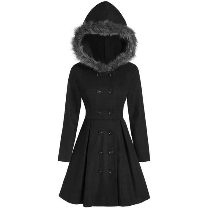 Manteau effet peluche discount noir