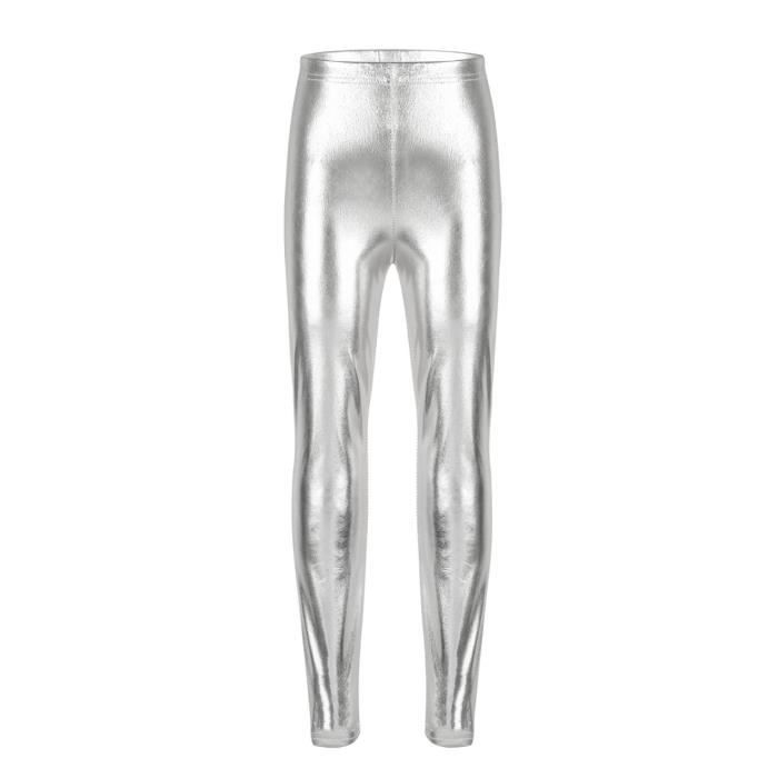 Legging argenté fille top
