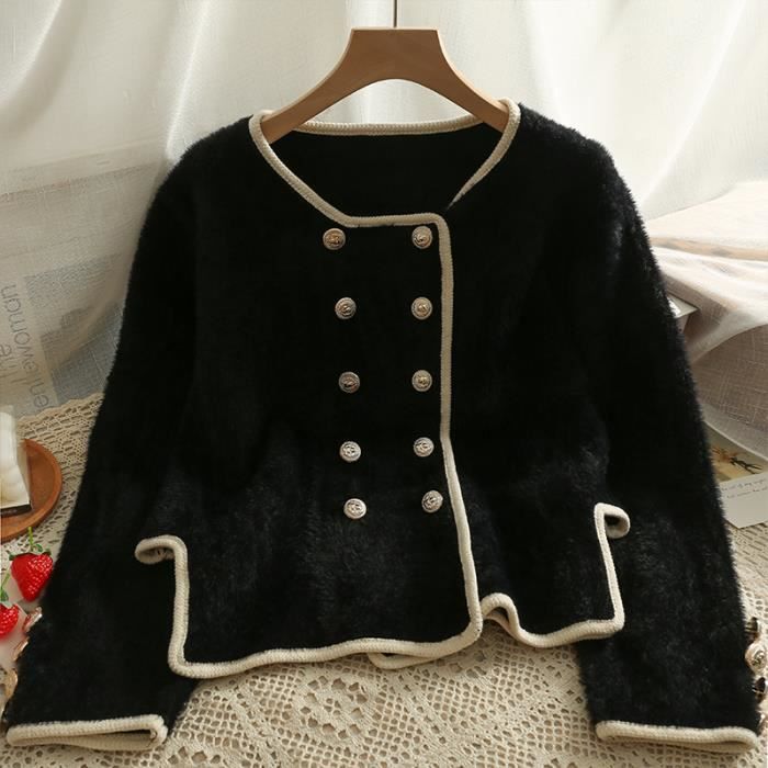 Cardigan Femme Oversize En Tricot élégant - Manches Longues, Boutons - Pull Jacquard Mode Automne Hiver