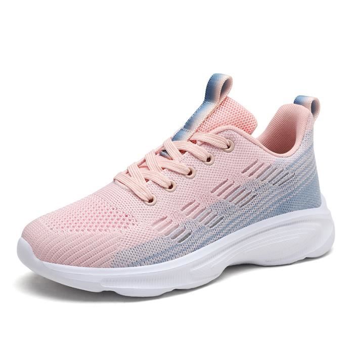 Basket Femme Chaussures Sport Feminine Respirante Rose