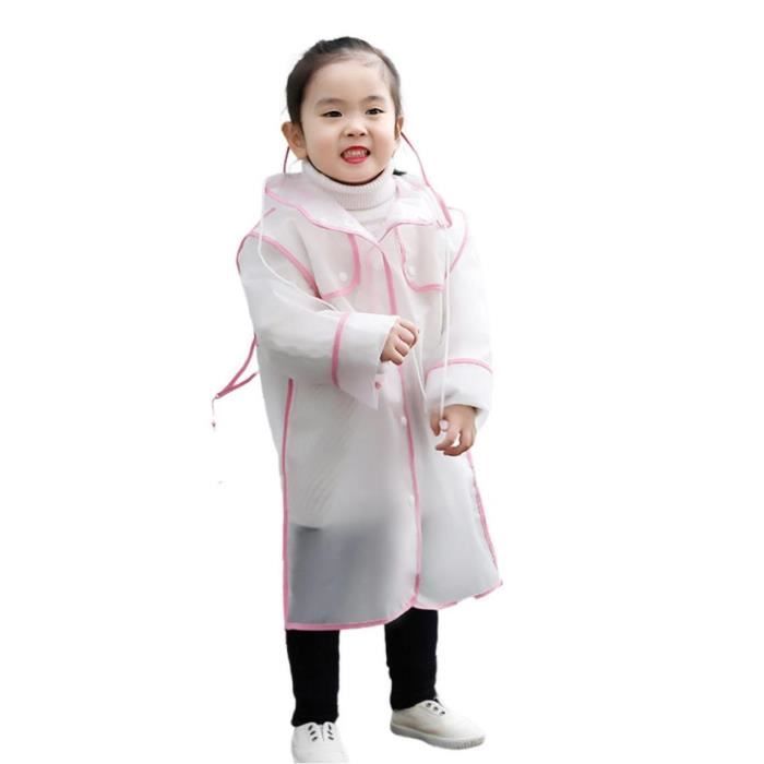 Cape De Pluie Enfant Poncho Imperméable Jaune Avec Bandes Réfléchissantes - Sac De Rangement Inclus