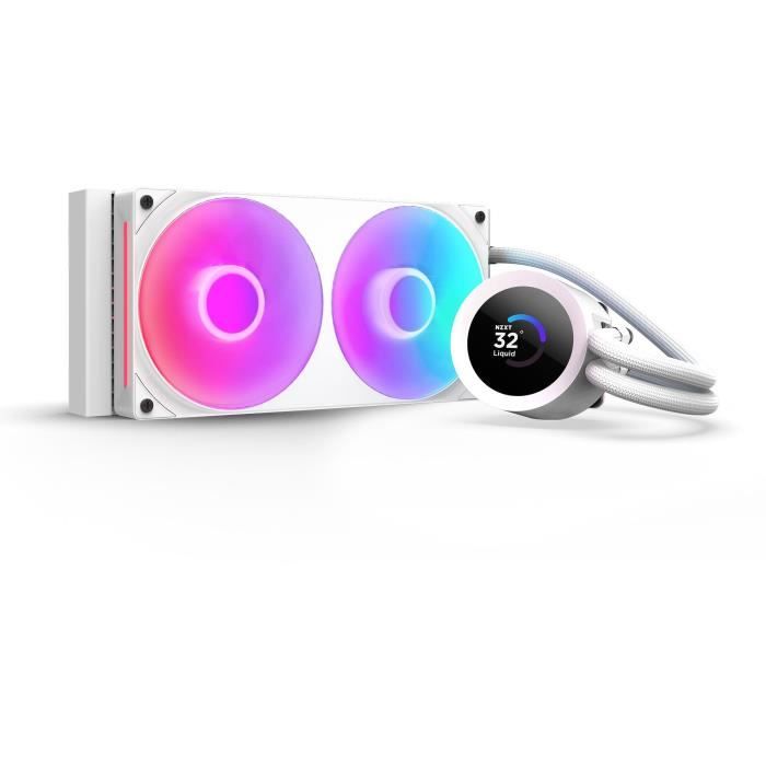 La série Kraken Plus remplace la gamme 2023 avec de meilleures performances thermiques et un processus d’installation simplifié. Disponibles en version RGB ou non ces AIO intègrent la pompe NZXT Turbine et les ventilateurs haute performance de la gamme Kraken Elite 2024 pour une amélioration thermique de plus de 4 *. Un écran LCD carré de 154 permet d’afficher la température système en temps réel des GIFs ou images personnalisées via le logiciel CAM. Les modèles RGB bénéficient d’un câble unique pour la gestion de l’éclairage et des ventilateurs en parfaite synergie avec les ventilateurs RGB Core à cadre unique pour un montage épuré.. . *Basé sur des tests de résistance thermique entre Kraken Plus 280 et Kraken 280 (2023) via la méthode Intel Open Bench.