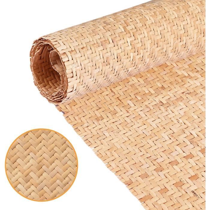 Jackfru Rouleau Toile De Rotin Naturel 1,5x0,4 M - Tissu En Osier Pour Rénovation Meubles, Décoration, DIY