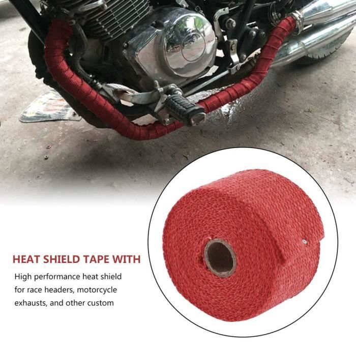 Bande Isolante Thermique pour Moto Echappement Tube 15m * 5cm * 2mm- Rouge  - Cdiscount Auto