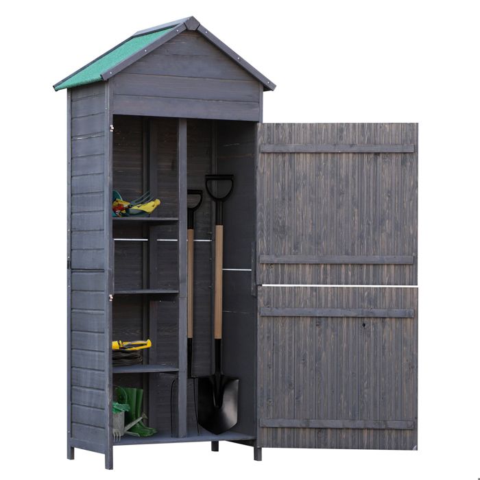 Outsunny Armoire abri de Jardin Remise pour Outils 3 étagères 2 Porte