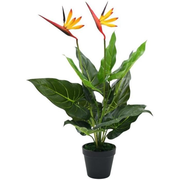 Magnifique Plante artificielle Strelitzia Reginae Oiseau de Paradis 66 cm
