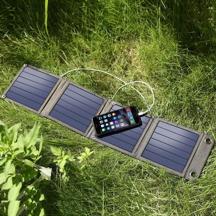 Pliant Panneau Solaire Cellule Solaire pour téléphone Chargeur de Voyage USB chargeur pour iPhone X