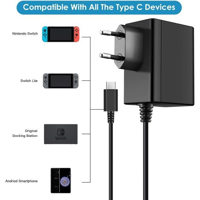Adaptateur Secteur pour Nintendo Switch/ Switch Lite, PD Chargeur Support  Mode TV Charger Rapide USB Type C pour Nintendo Switch - Cdiscount Jeux  vidéo