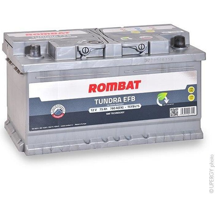 Rombat - Batterie voiture Rombat Tundra EFB TEFB475 12V 75Ah 760A-Rombat -  Cdiscount Auto