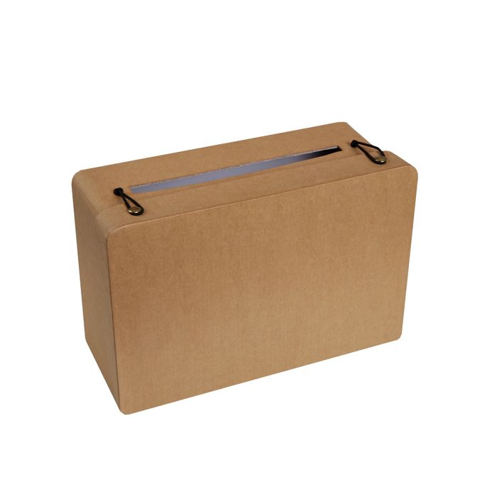 Tirelire en carton valise kraft 24 x 16 x 10 cm pour mariage