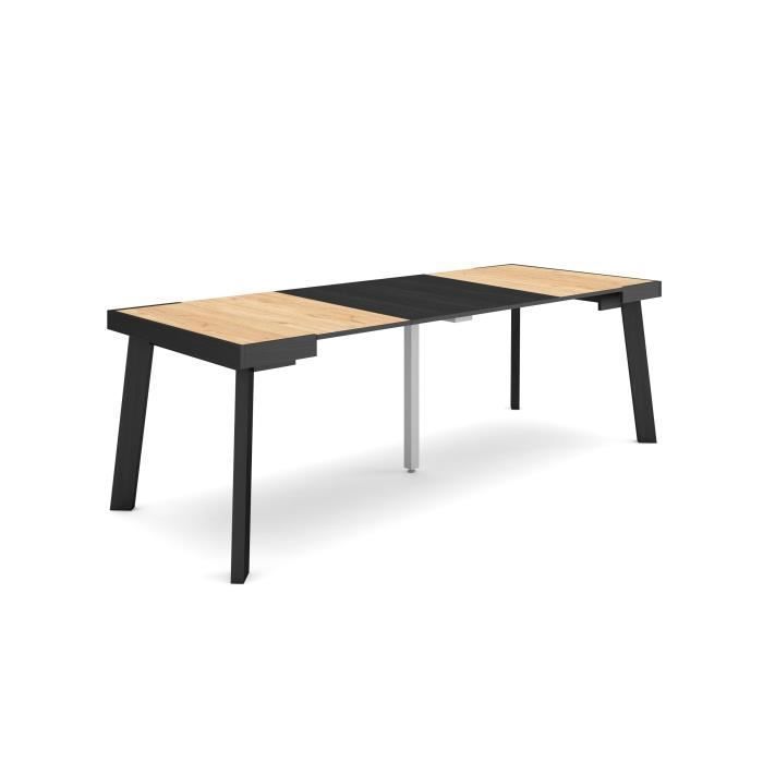 Table console extensible, 220, Pour 10 personnes, Pieds en bois, Chêne