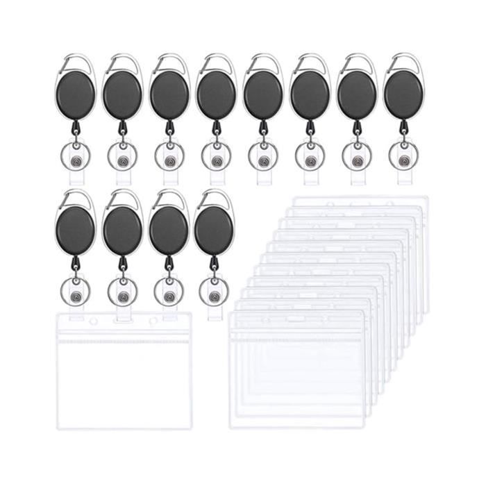 Porte-Badges / Porte-Cartes - Lot De 3 - Noir - Plastique Imperméable - Neuf Avec Étiquette