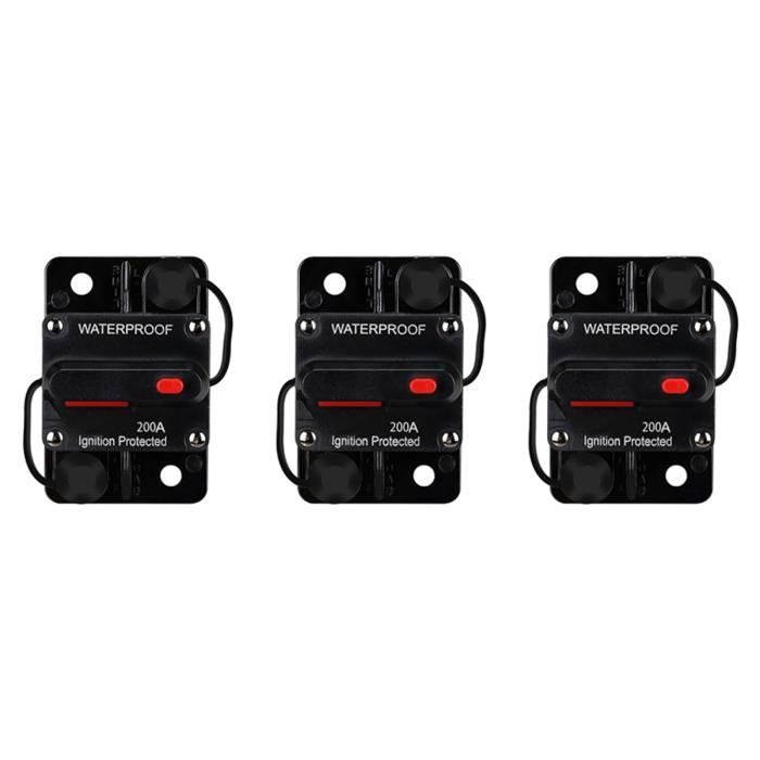 3X Disjoncteur étanche, avec Réinitialisation Manuelle, 12V-48V DC