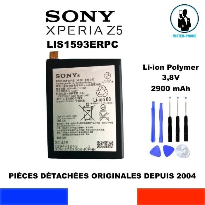 BATTERIE ORIGINALE LIS1593ERPC SONY XPERIA Z5 E6603 E6633 E6653 E6683 2900mAh OEM ORIGINE + KIT OUTILS GENUINE BATTERY TOOLS